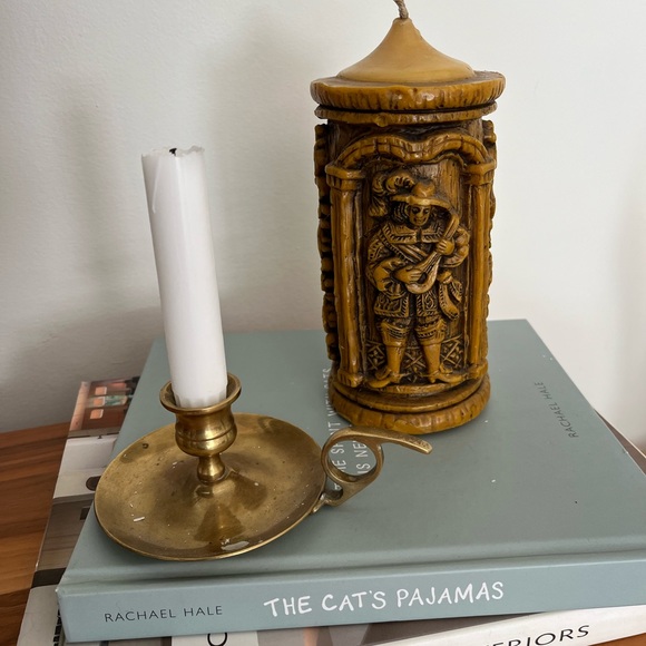 Vintage German Renaissance bees wax candle - Picture 1 of 5